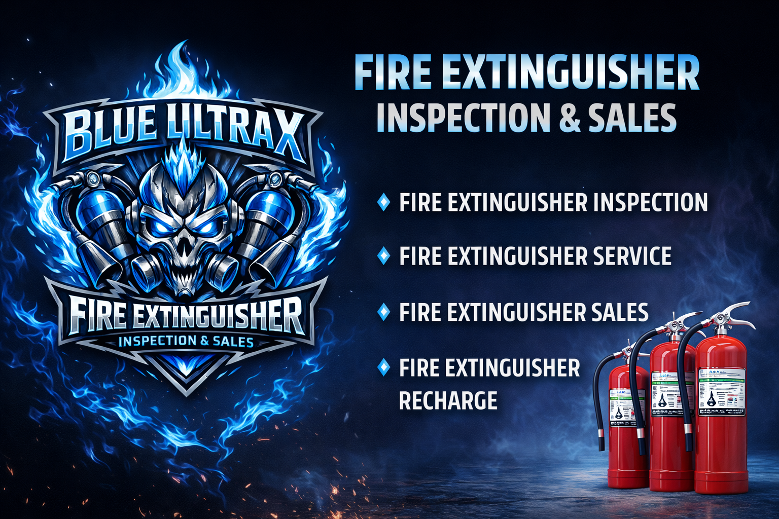 Blue Ultrax Fire Extinguisher Inspection & Sales - Professional fire safety services