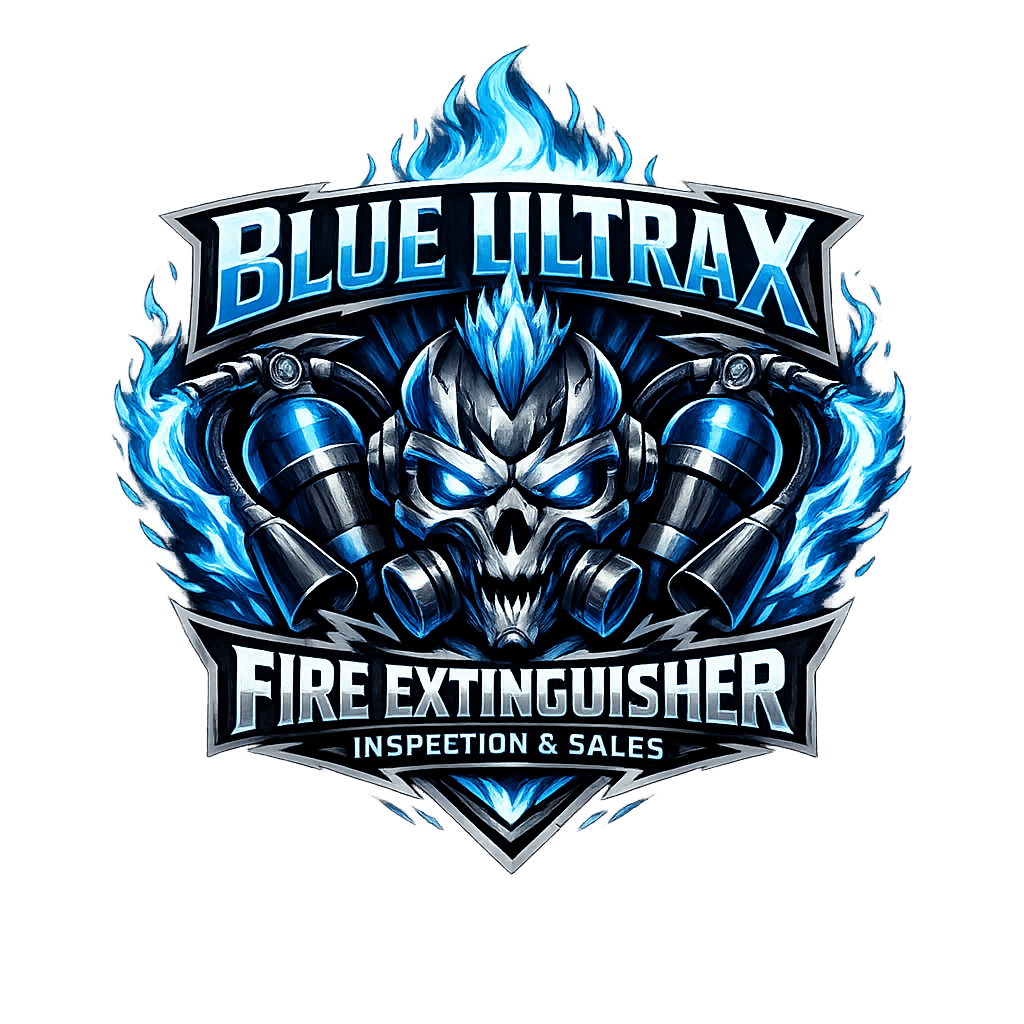 Blue Ultrax Fire Extinguisher Logo